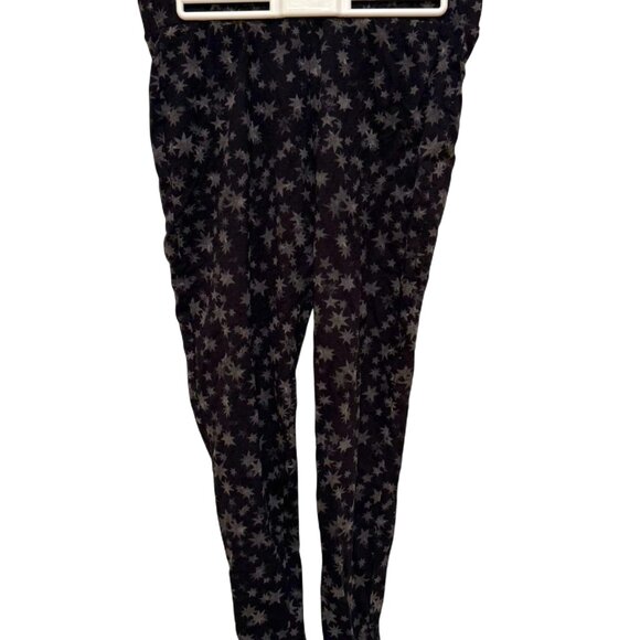 Women's Black & Silver Grey Torrid Star Print Ankle Leggings 1X - Picture 1 of 5